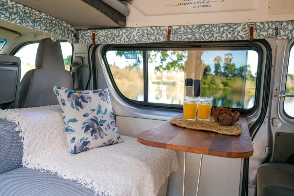 Interior view of Ollie - A quirky campers campervan conversion