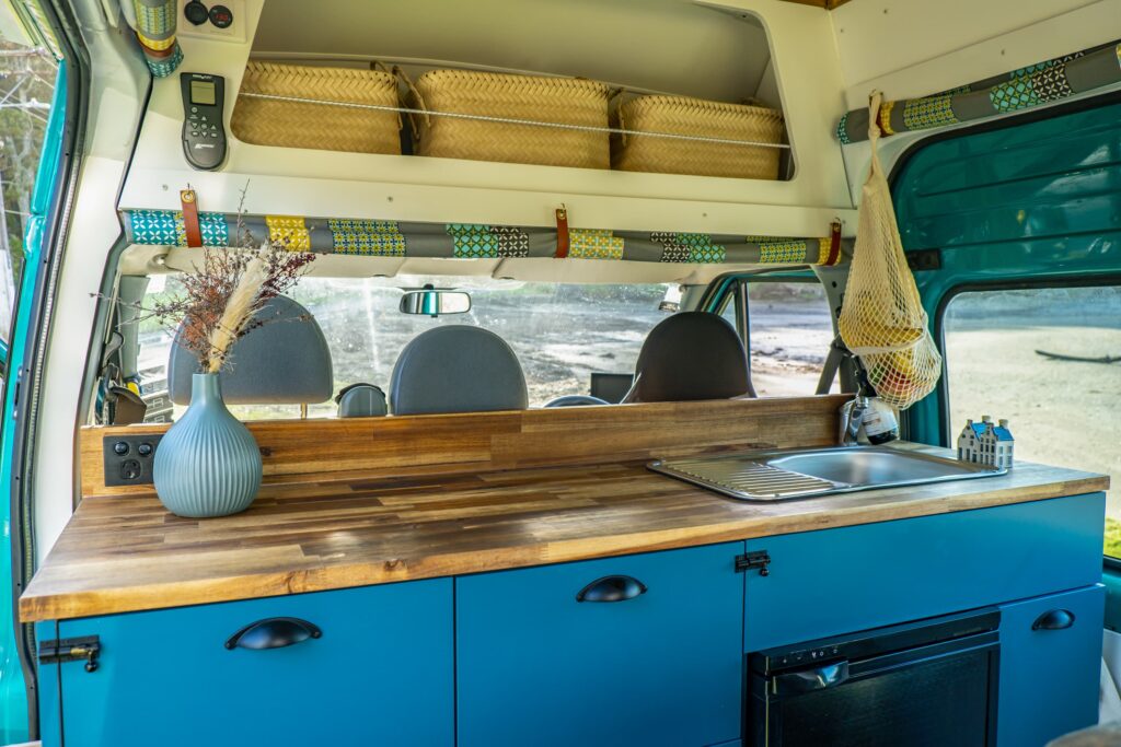 Interior view of Emmy - An quirky campers campervan conversion