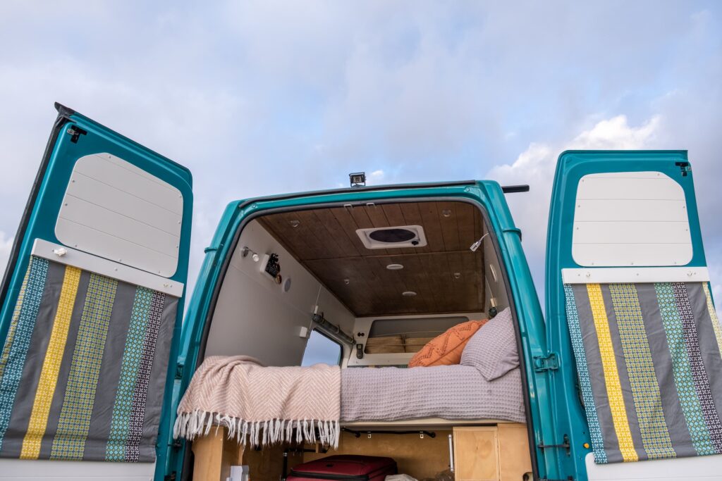 Auckland-based Emmy is a Ford Transit MWB HiRoof, one of Brenda and Andy's larger vehicle conversions for Quirky