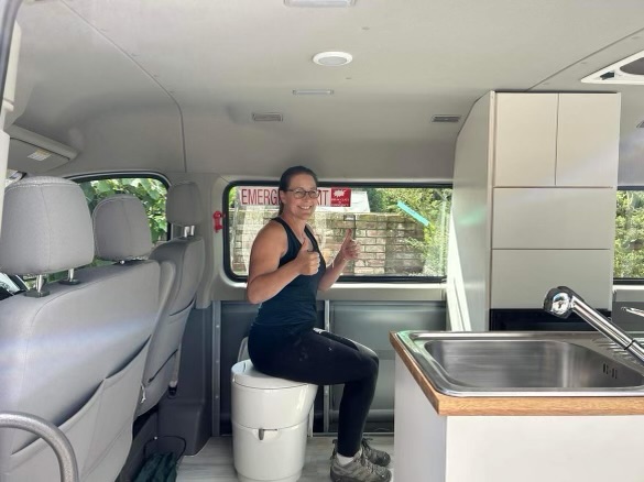 A campervan conversion on the way to completion. 