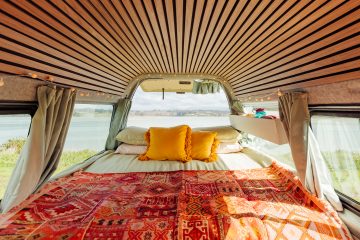 Campervan for hire on NZ's South Island - Interior of custom converted Quirky Camper