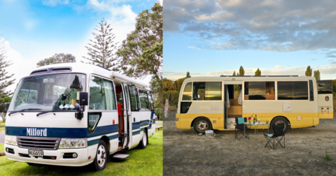 Busses converted to campervans for Quirky Campers