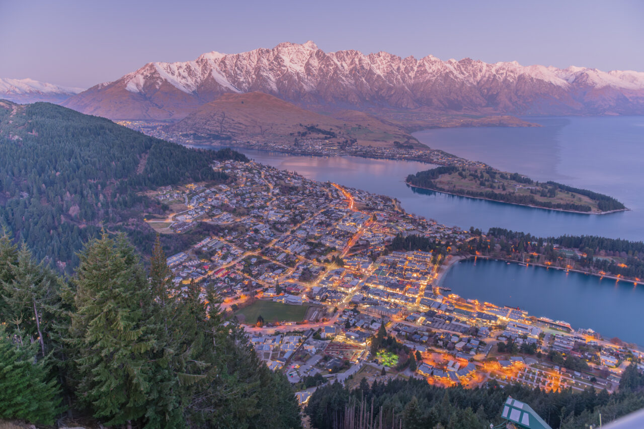 Queenstown view from the mountains.