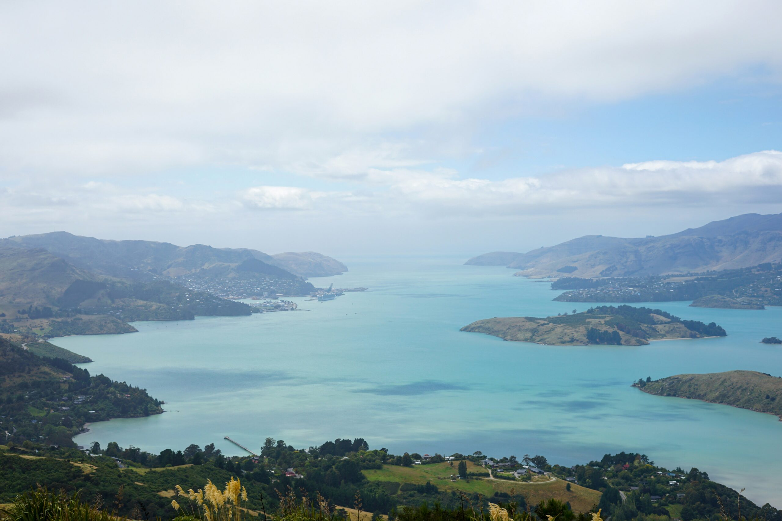 Lyttelton Harbour and Banks Peninsula near Christchurch