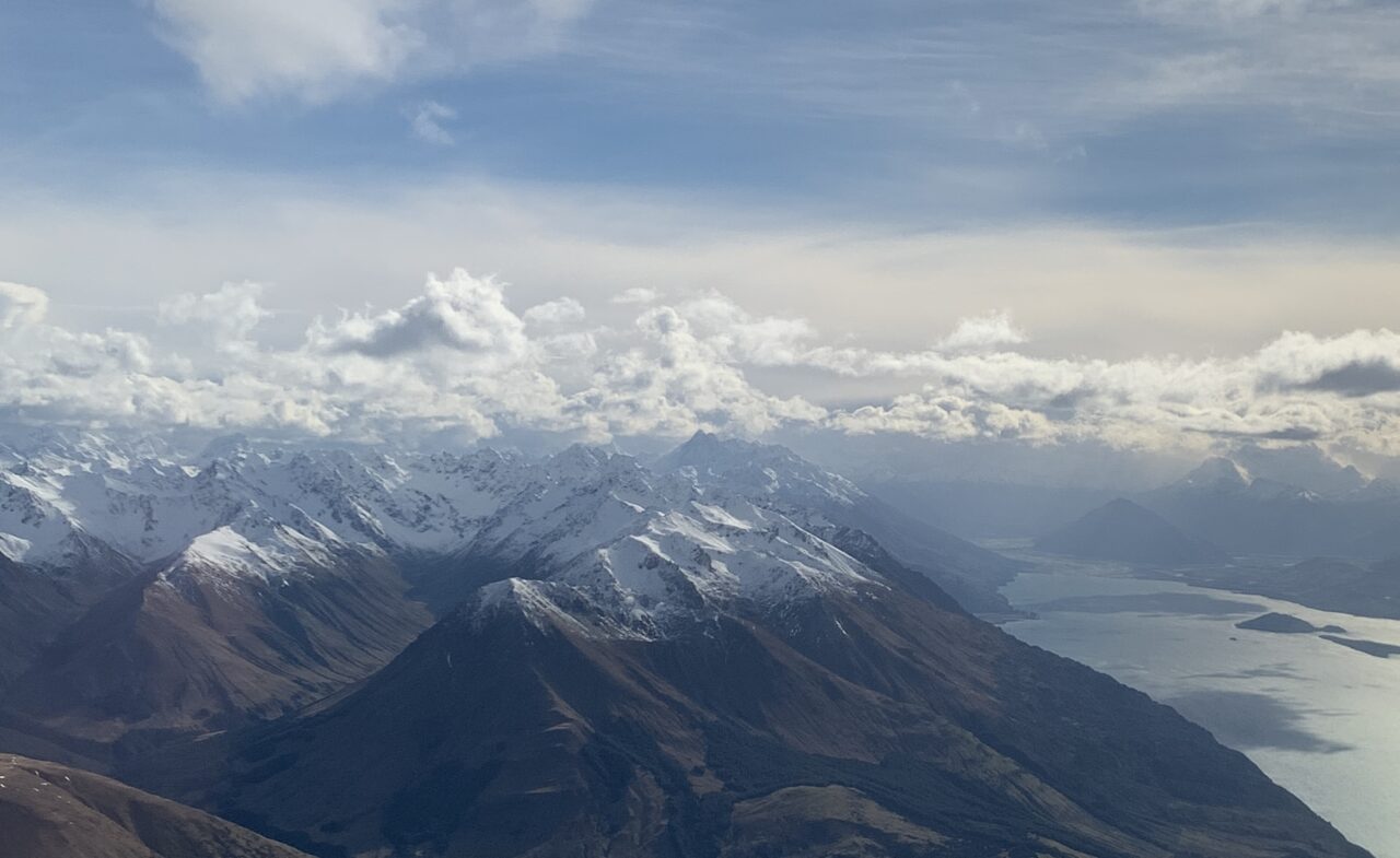 Looking down over Queenstown and Lake Wakatipu