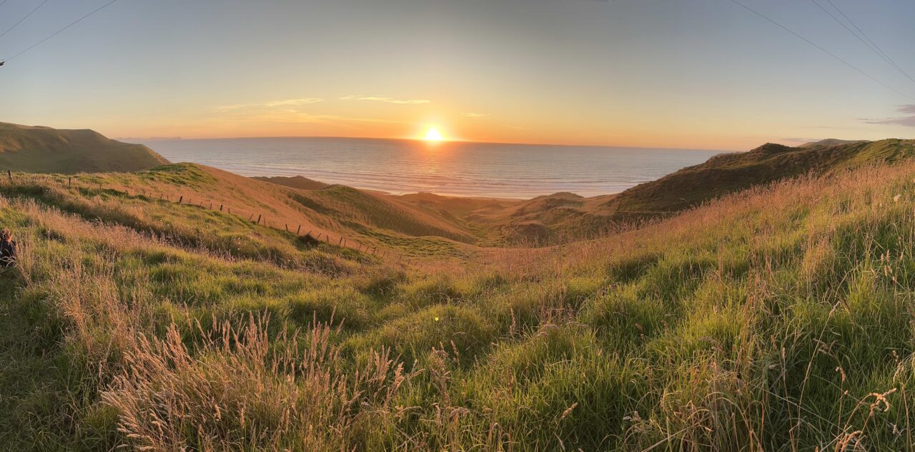 Sunset on the west coast of NZ, Raglan, Near Hamilton, New Zealand