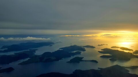 Marlborough Sounds at sunset