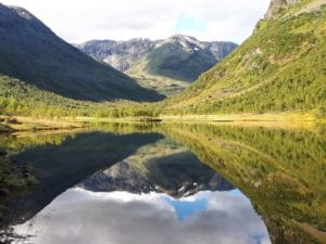 norwegian fjord is perfect for an outdoor wash when on holiday in a campervan