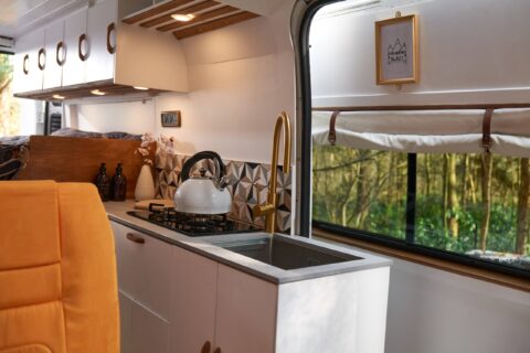 Gas hob in a campervan